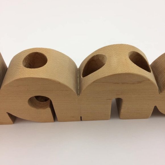 Nancy Personalised Name Hand-Crafted Wood 15" Long 8 Candle Holder Block - Picture 4 of 16